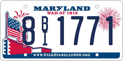 MD license plate 8BI1771