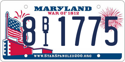 MD license plate 8BI1775