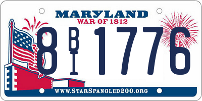 MD license plate 8BI1776