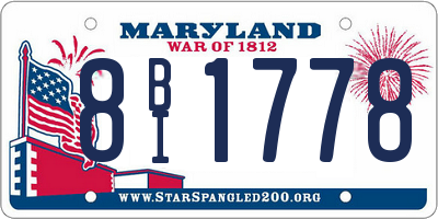 MD license plate 8BI1778