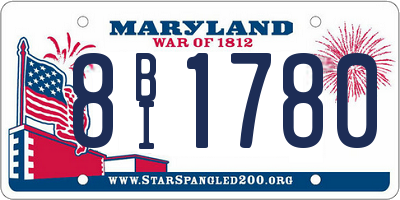 MD license plate 8BI1780