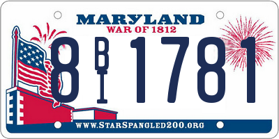 MD license plate 8BI1781