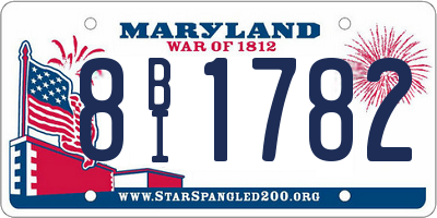 MD license plate 8BI1782