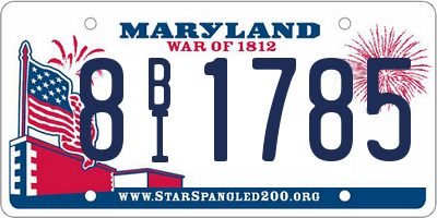 MD license plate 8BI1785