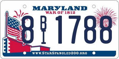 MD license plate 8BI1788