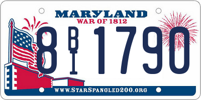 MD license plate 8BI1790