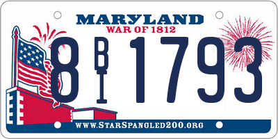 MD license plate 8BI1793