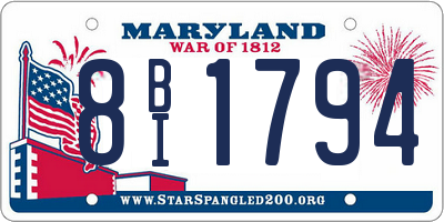 MD license plate 8BI1794