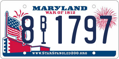MD license plate 8BI1797