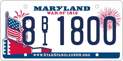 MD license plate 8BI1800