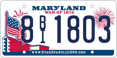 MD license plate 8BI1803