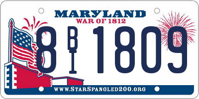 MD license plate 8BI1809