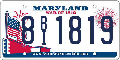 MD license plate 8BI1819