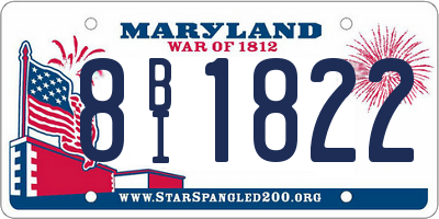 MD license plate 8BI1822