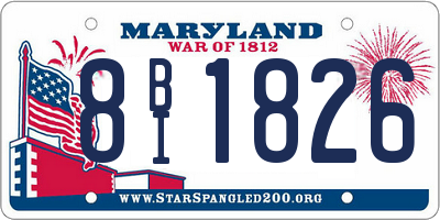MD license plate 8BI1826