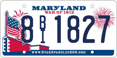 MD license plate 8BI1827
