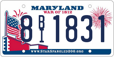 MD license plate 8BI1831
