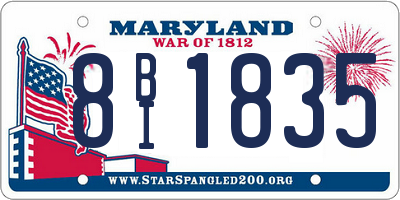 MD license plate 8BI1835