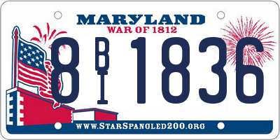 MD license plate 8BI1836