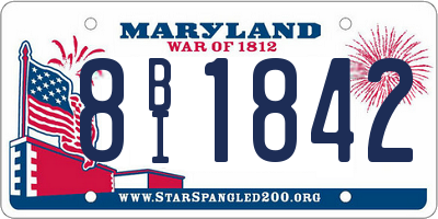 MD license plate 8BI1842