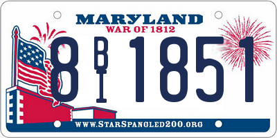 MD license plate 8BI1851