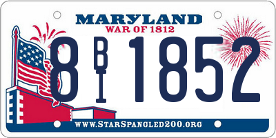MD license plate 8BI1852