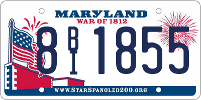 MD license plate 8BI1855