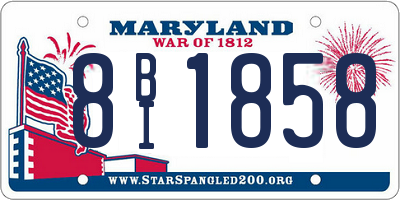 MD license plate 8BI1858