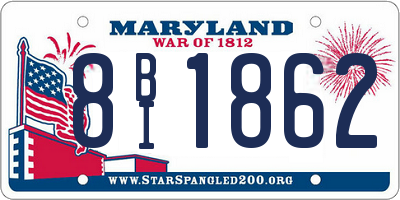 MD license plate 8BI1862