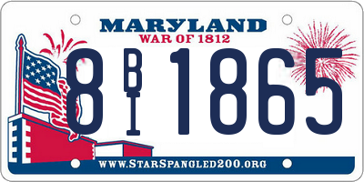 MD license plate 8BI1865