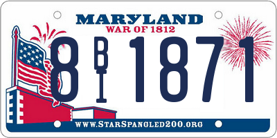 MD license plate 8BI1871
