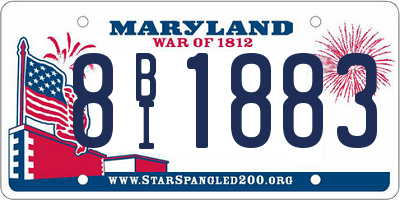 MD license plate 8BI1883