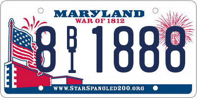 MD license plate 8BI1888