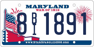MD license plate 8BI1891