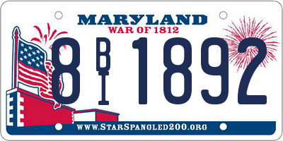 MD license plate 8BI1892