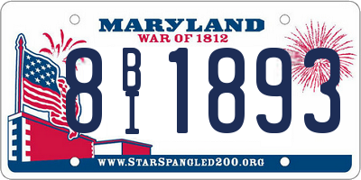 MD license plate 8BI1893