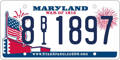 MD license plate 8BI1897