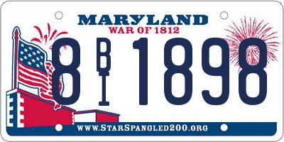 MD license plate 8BI1898