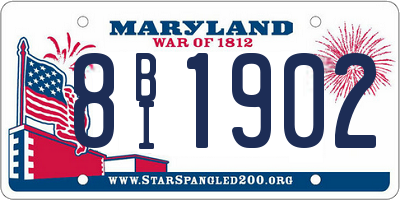 MD license plate 8BI1902