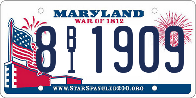 MD license plate 8BI1909