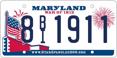 MD license plate 8BI1911
