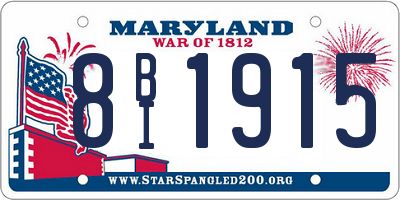 MD license plate 8BI1915
