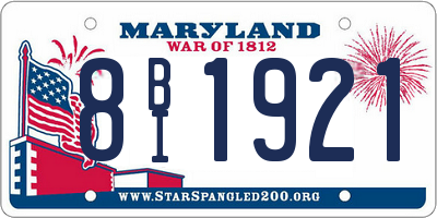 MD license plate 8BI1921