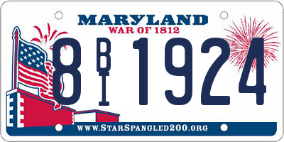 MD license plate 8BI1924