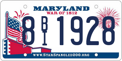 MD license plate 8BI1928