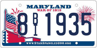 MD license plate 8BI1935