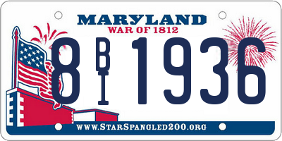 MD license plate 8BI1936