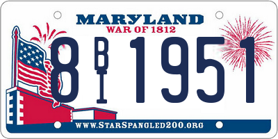 MD license plate 8BI1951