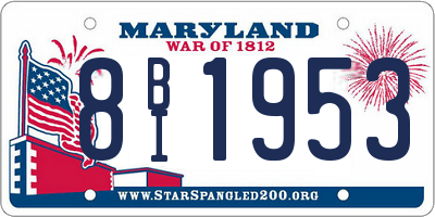 MD license plate 8BI1953