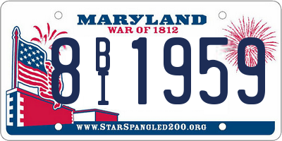 MD license plate 8BI1959